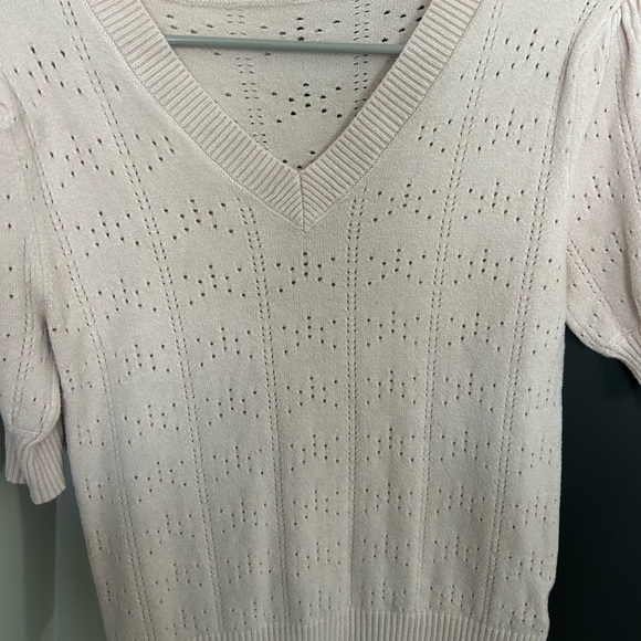 Elegant Pink V Neck Shirt - Picture 3 of 5